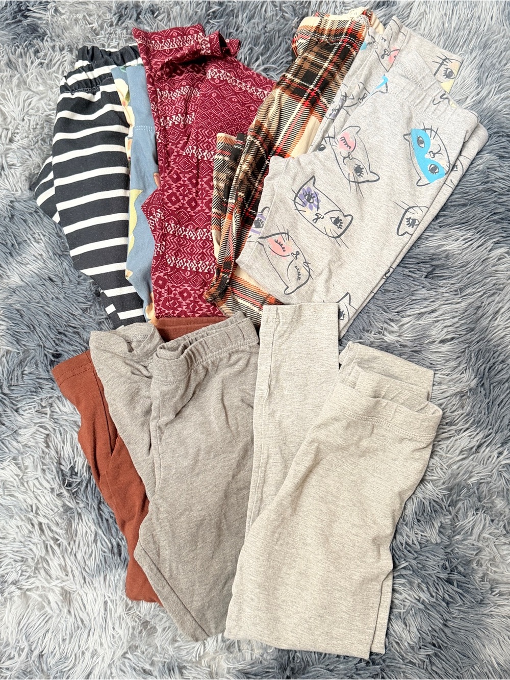 Girls bundle leggings fun print fall winter size 4T / 5T xsmall play bottoms